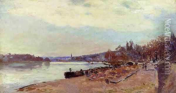 The Seine at Suresnes Oil Painting - Albert Lebourg