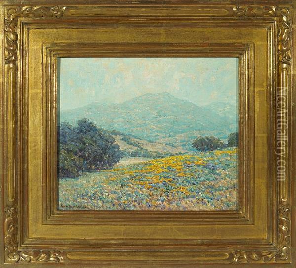 Poppy Landscape Oil Painting - Granville Redmond