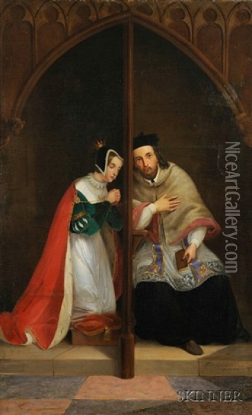 The Maiden's Confession Oil Painting - Johann Frankenberger