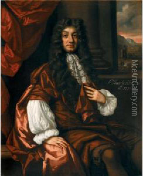 Portrait Of Sir Thomas Knatchbull, 3rd Bt. (died 1711) Oil Painting - William Wissing or Wissmig
