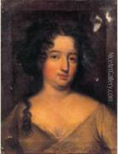 Portrait De Jeune Femme En Buste Oil Painting - Henri Gascard