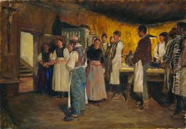 Abendandacht Oil Painting - Franz Skarbina