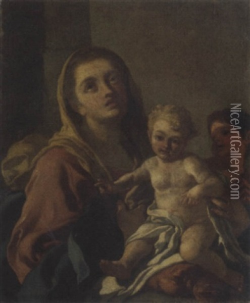 Madonna Con Bambino E San Giovannino Oil Painting - Pietro Bardellino