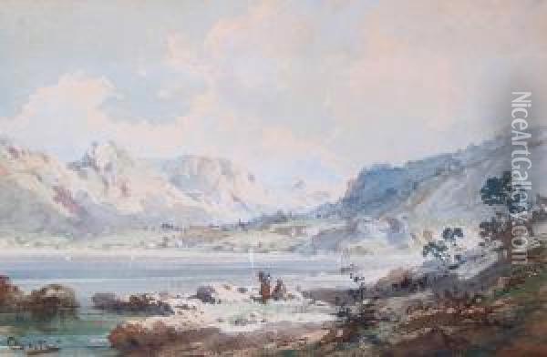 Paysage Des Alpes Maritimes Pres De Nice Oil Painting - Emmanuel Costa