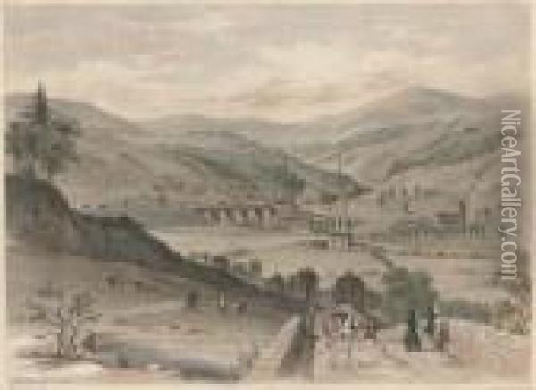 Views On The Manchester And 
Leeds Railway: Todmorden, From The North; The Todmorden Valley, From 
Above Mytholm Church; Rochdale Station; Littleboro And Rochdale; 
Brighouse; Wakefield; Sowerby Bridge, From Kings Cross; West Entrance, 
Summit Tunnel; Oil Painting - Arthur Fitzwilliam Tait