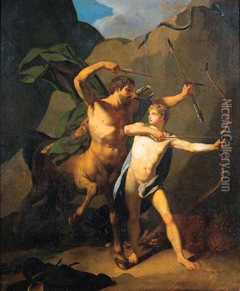 Achille Educato Dal Centauro Chirone Oil Painting - Jean-Baptiste Regnault