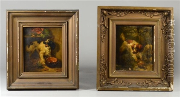 Two Paintings Of Dogs Oil Painting - Henriette Ronner-Knip