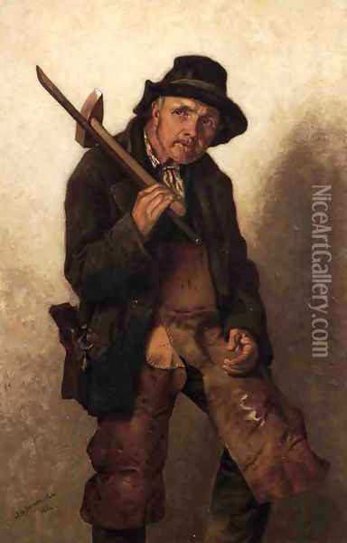 He Toils at Eighty Oil Painting - John George Brown