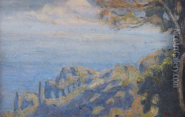 Pini Sul Mare Oil Painting - Alfredo Ubaldo Gargani