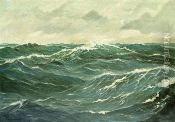 Bewegte See (meereswogen) Oil Painting - Karl Hagemeister