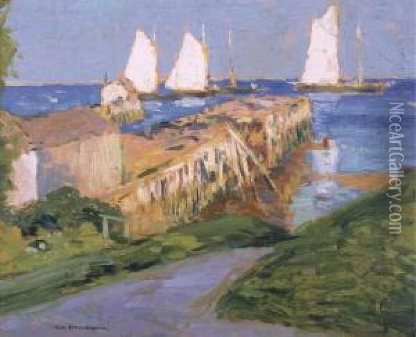 Sailboats Oil Painting - George Elmer Browne