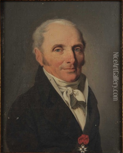 Portrait D'homme Portant L'ordre De Saint Louis Oil Painting - Louis Leopold Boilly