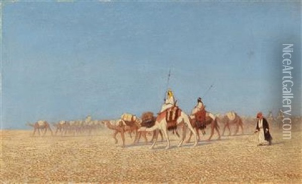 The Caravan Oil Painting - Charles Theodore (Frere Bey) Frere