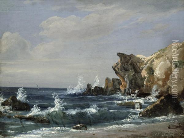 Kustenlandschaft Auf Capri Oil Painting - Rudolf Johan Buhlmann