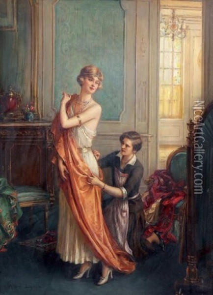La Couturiere Oil Painting - Albert Lynch