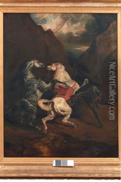 L'intrus Dans Un Defile Oil Painting - Alfred De Dreux