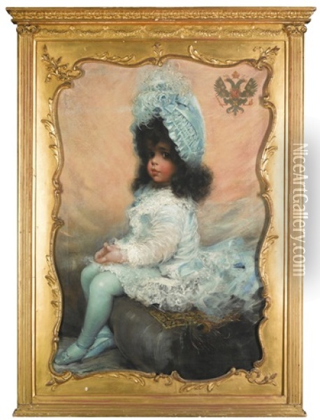 Portrait Of Grand Duchess Elena Vladimirovna Oil Painting - Henry Jones Thaddeus