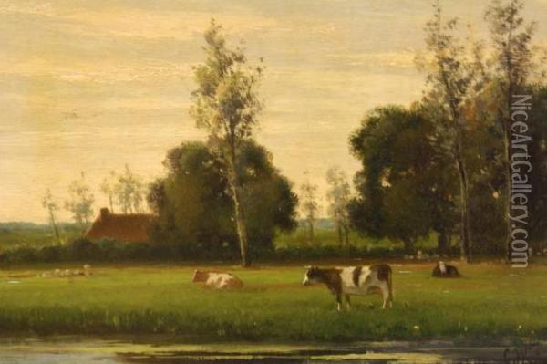 Koeien In De Weide Oil Painting - Cornelis I Westerbeek