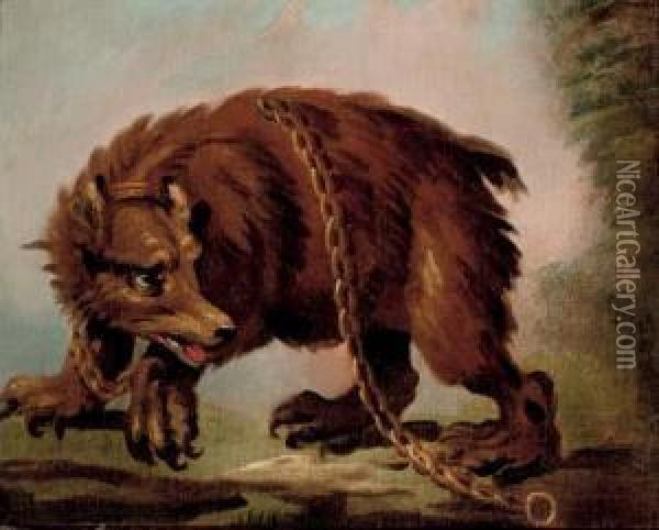 Brown Bear Oil Painting - Abraham Hondius