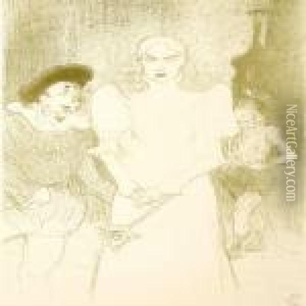 A L'opera Oil Painting - Henri De Toulouse-Lautrec