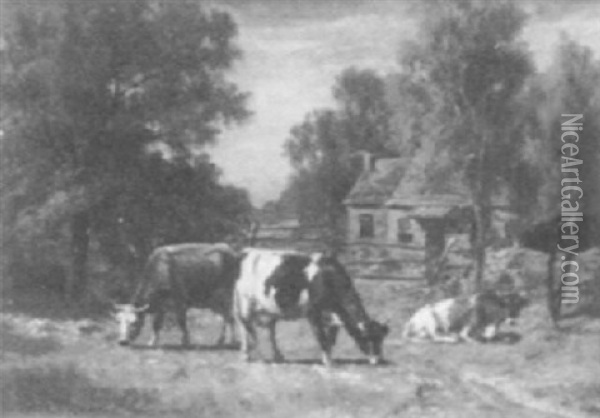 In The Home Pasture Oil Painting - Thomas Bigelow Craig