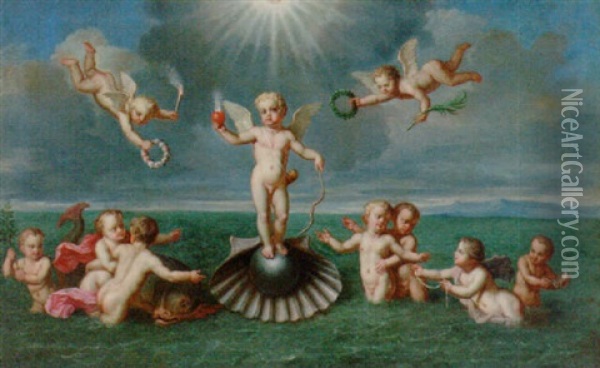 Triumph Of Cupid Oil Painting - Jacques Parmentier