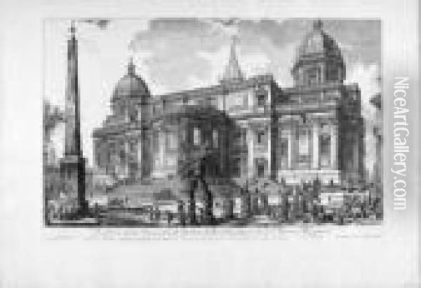 Veduta Della Facciata Di Dietro Della Basilica Di S. Maria Oil Painting - Giovanni Battista Piranesi