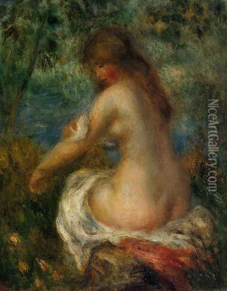 Bather Oil Painting - Pierre Auguste Renoir