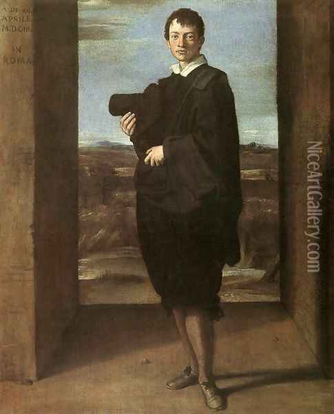 Portrait of a Young Man Oil Painting - Domenico Zampieri (Domenichino)
