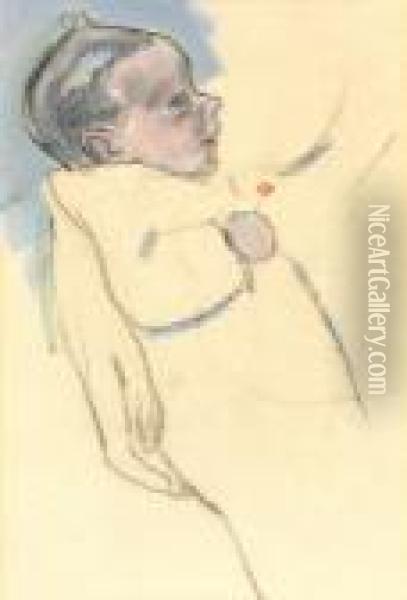 Willy Peploe As An Infant Oil Painting - Samuel John Peploe