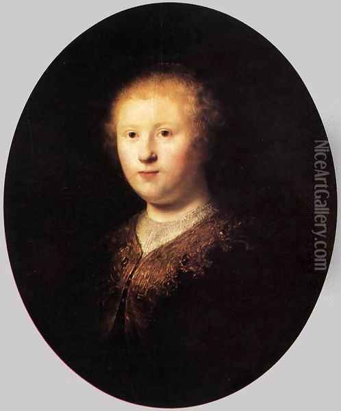Portrait of a Young Woman Oil Painting - Rembrandt Van Rijn