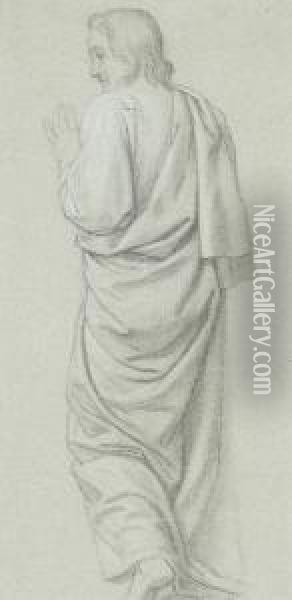 Standing Figure Of Christ Seen From Behind Oil Painting - Hippolyte Flandrin