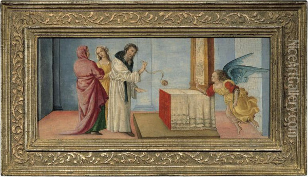 L'angelo Annuncia A San Zaccaria La Nascita Del Figlio Oil Painting - Bartolomeo Ammanati