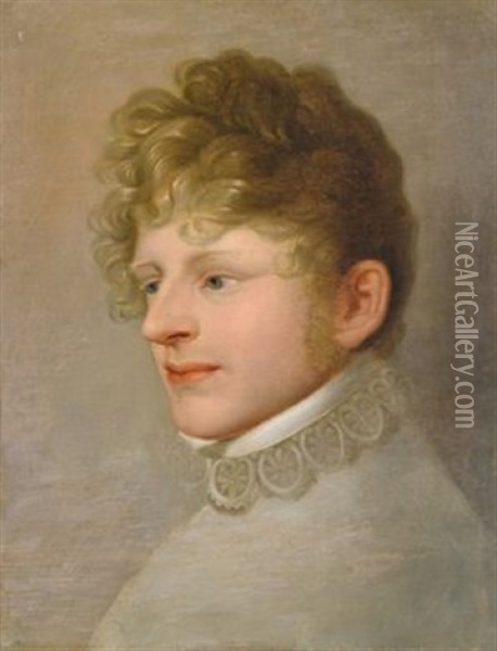 Portrat Des Herzogs Emil Leopold August Von Sachsen-gotha-altenburg Oil Painting - Giuseppe (Josef) Grassi