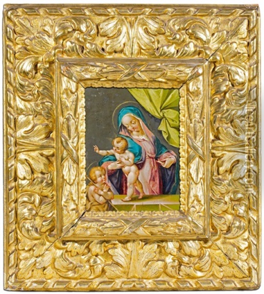 Madonna Mit Kind Und Heiligem Johannes Oil Painting - Alessandro Casolani