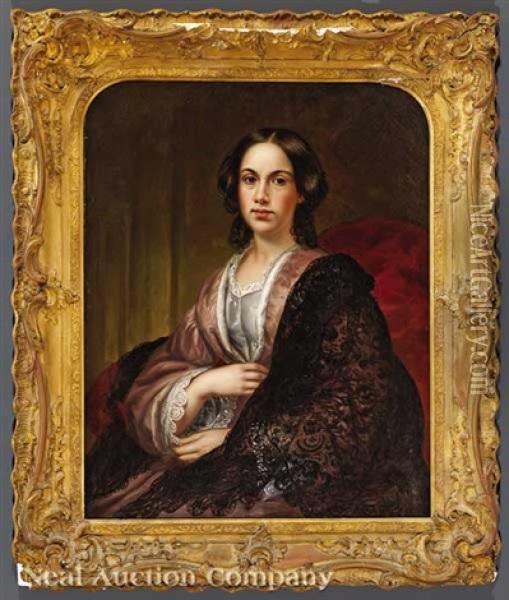 Portrait Of A Lady Oil Painting - George Peter Alexander Healy