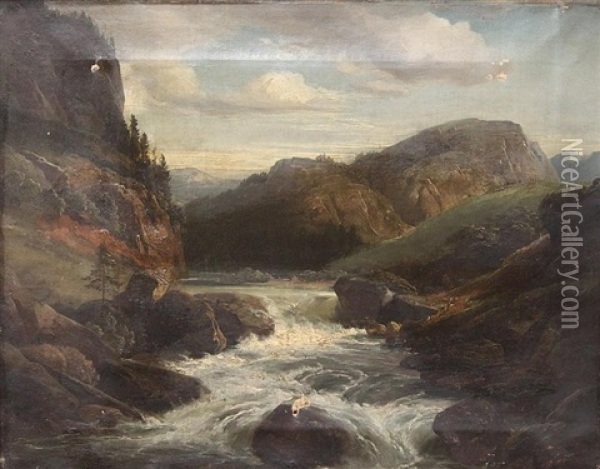 The Rapids Oil Painting - Carl Maria Nicolaus Hummel