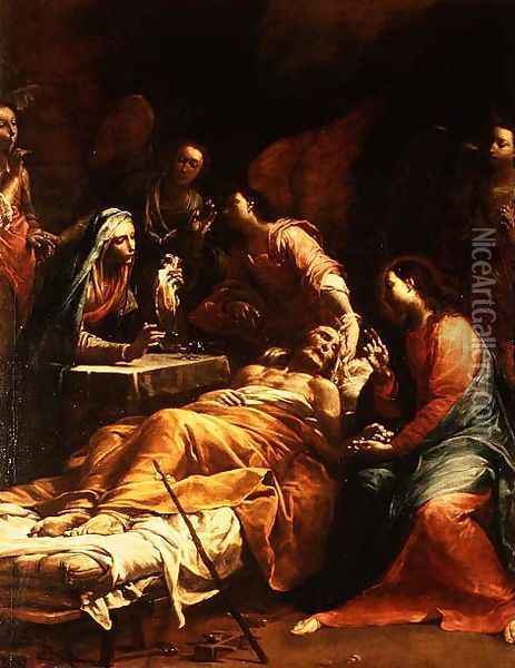 The Death of St. Joseph, c.1712 Oil Painting - Giuseppe Maria Crespi