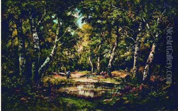 Etang En Foret De Fontainebleau Oil Painting - Camille Magnus