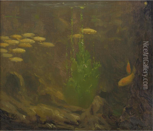 Under The Sea Oil Painting - Gerrit Willem Dijsselhof