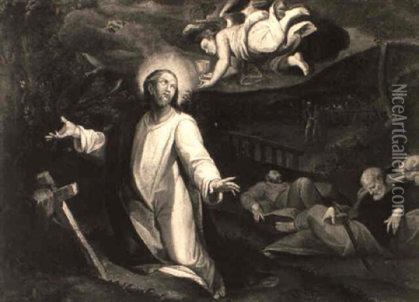 Cristo Nell'orto Oil Painting - Giovan-Battista (Il Malosso) Trotti