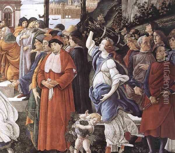 Three Temptations of Christ (detail 3) 1481-82 Oil Painting - Sandro Botticelli