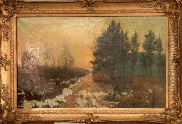 Bois De Stockel, Fonte De Neige Oil Painting - Joseph Caron