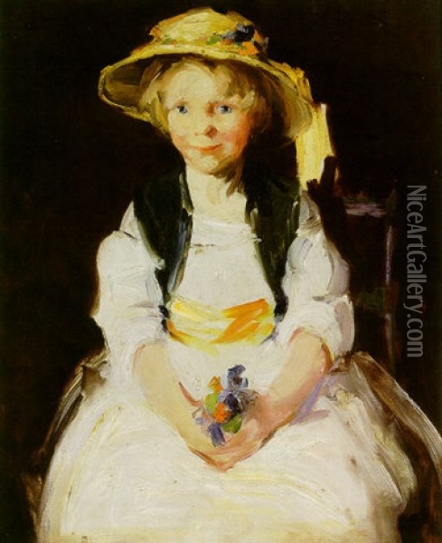 Portrait Of A Girl Oil Painting - George Benjamin Luks