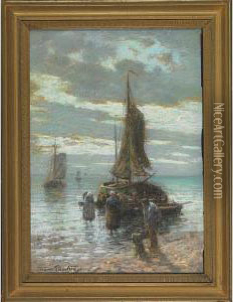 Return Of The Fishers Oil Painting - Struan Robertson
