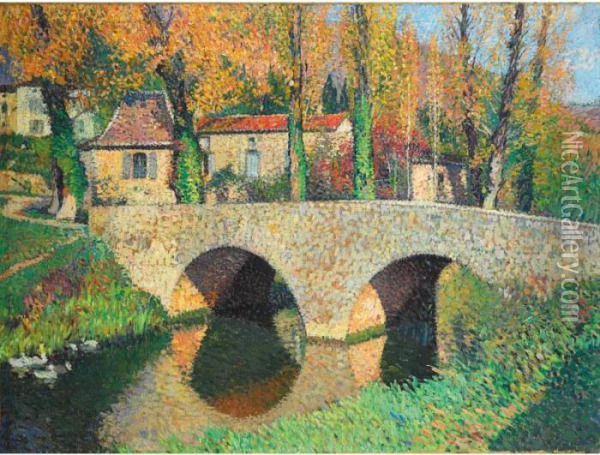 Le Pont De La Bastide Du Vert Oil Painting - Henri Martin