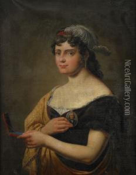 Portratt Av Adelskvinnan Christina Sofia Lagerberg Oil Painting - Per Ii Krafft