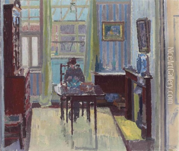 Interior Of Room At 6 Cambrian Road, Richmond Oil Painting - Spencer Frederick Gore