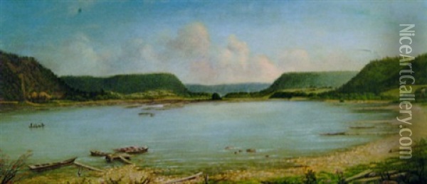 Cold Spring Harbor And West Point Oil Painting - Martin E. Thompson