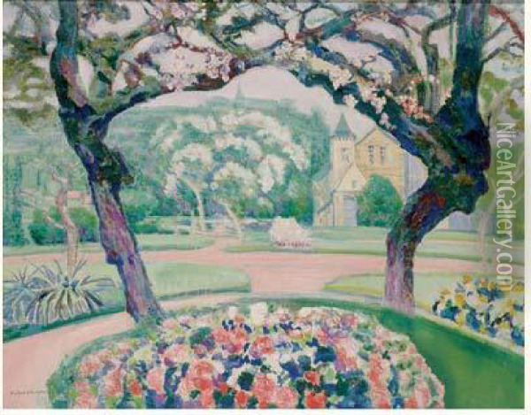 Parc Fleuri Au Printemps Oil Painting - Victor Charreton